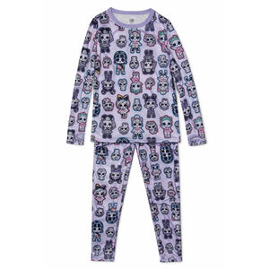 LOL Surprise Cuddl Duds Girls Pajama Set Small Purple Thermal Base Lay Character
